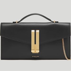 DeMellier Black Clutch with Gold Chain